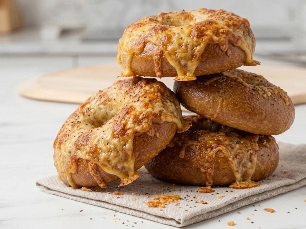 Sourdough NY Style Chili cheese Bagel
Mixing, resting, shaping, proofing, and
