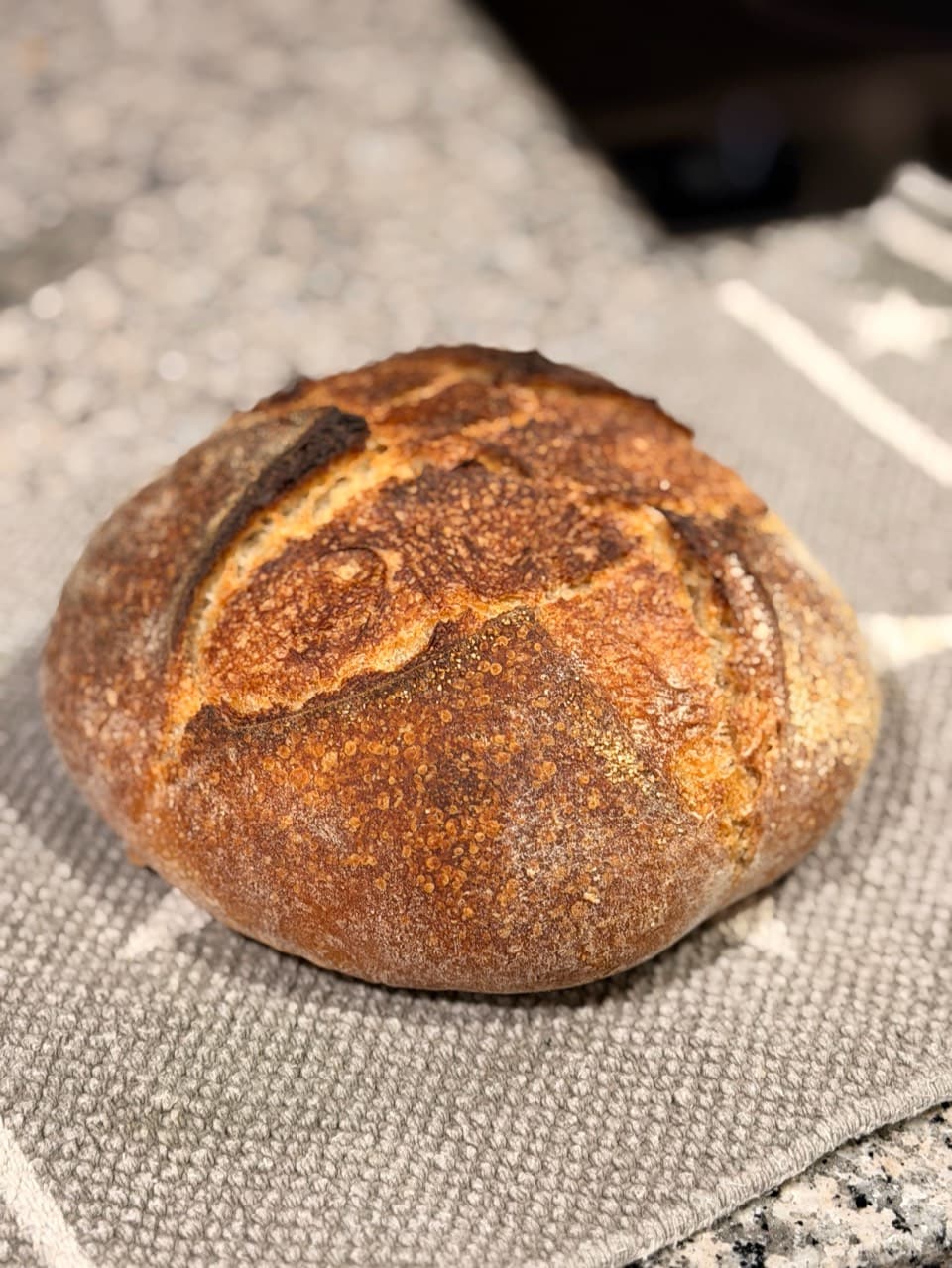 My first ever sourdough loaf! 🍞
I followed this recipe for a 600 g loaf:
* 29