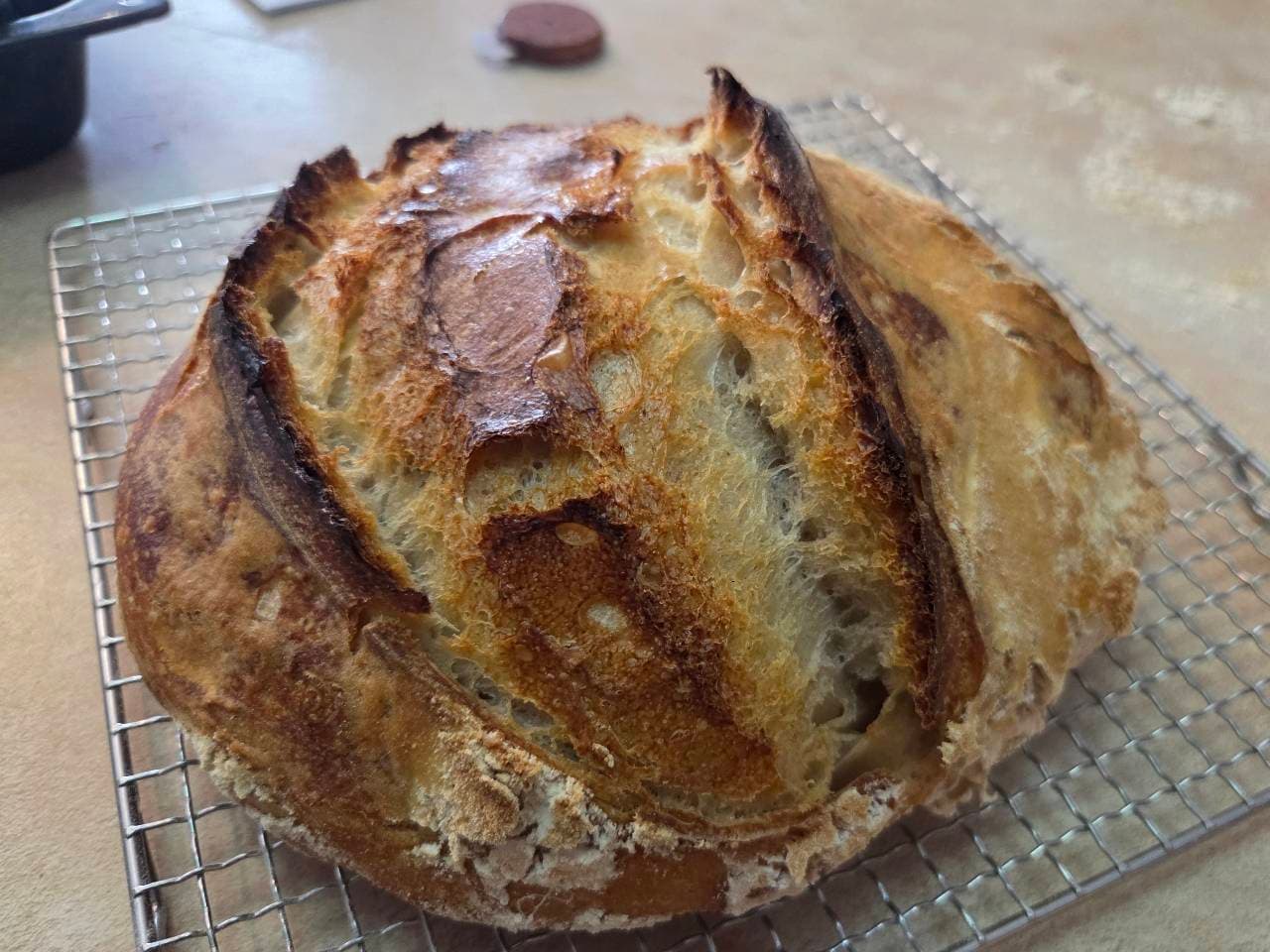 Sourdough bread. I forgot about the dough yesterday and instead of adding salt a (2/2)