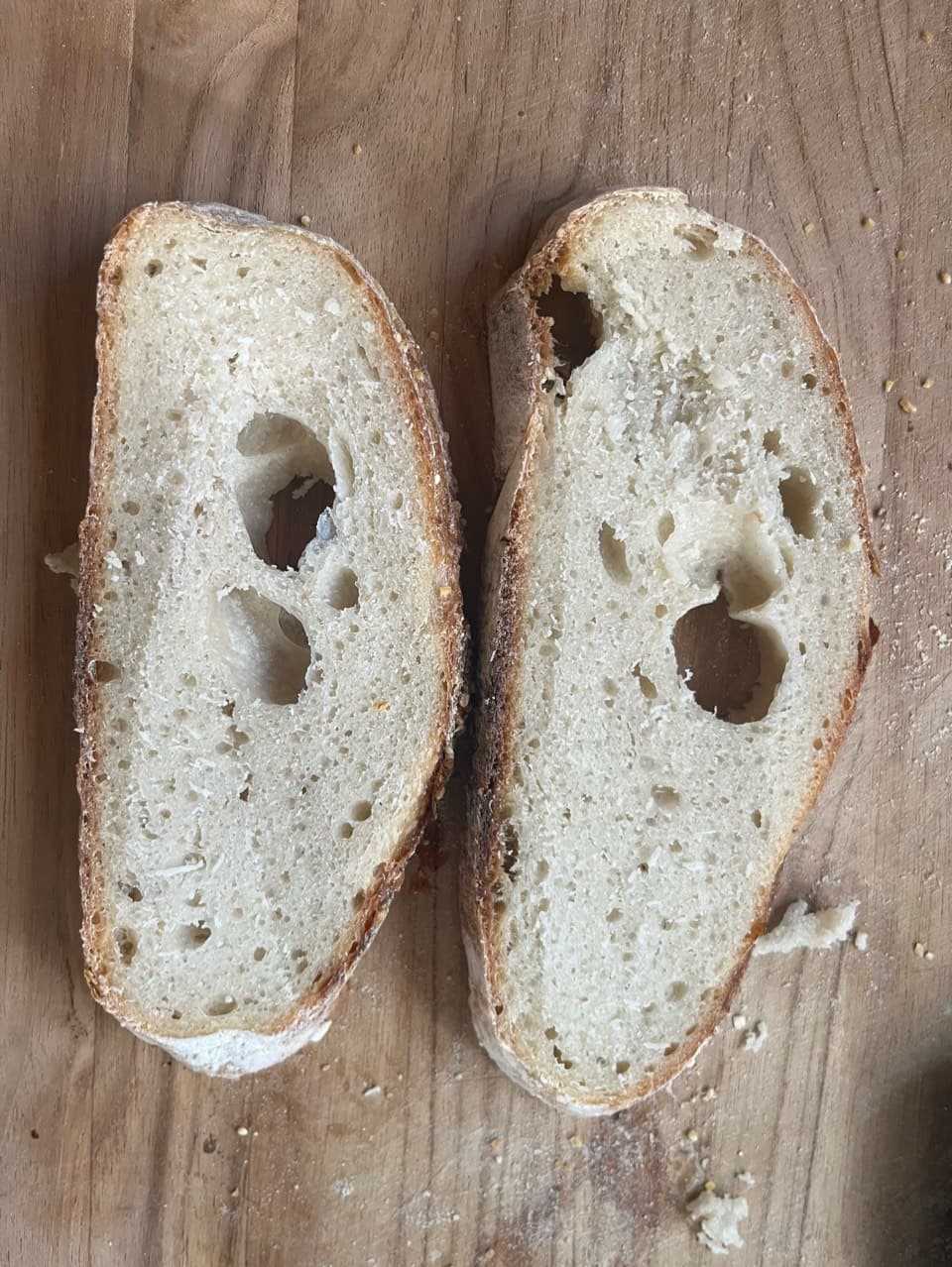 It’s too flat and dense, not airy enough. A little chewy. What did I do wrong?
T (2/3)