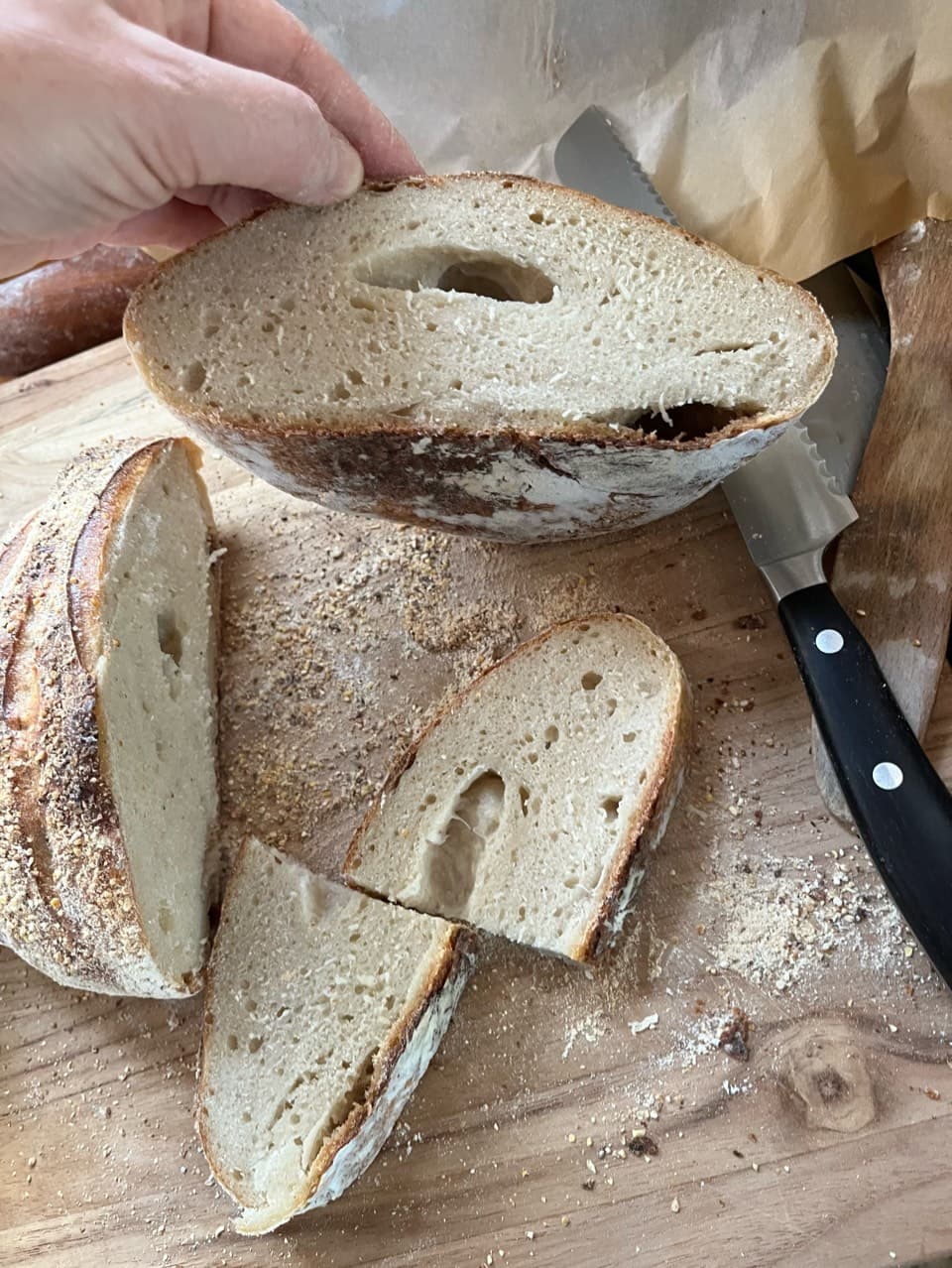 It’s too flat and dense, not airy enough. A little chewy. What did I do wrong?
T (3/3)